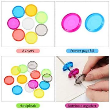 88 Pieces Plastic Mini Discs Multicolor Binding Ring Discs Expansion Discs for Add Extra Pages, Notes or Artwork