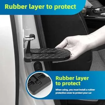 Car Door Step, Universal Fit Car Roof Access, Folding Aluminum Alloy Car Step, 400lbs Load Capacity, fits Most Cars, SUVs and Trucks (Black)