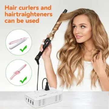 ALLWEI International Travel Adapter 220V to 110V Power Voltage Converter for Hair Straightener/Curli...