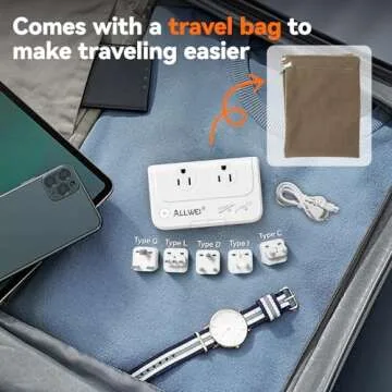 ALLWEI International Travel Adapter 220V to 110V Power Voltage Converter for Hair Straightener/Curling Iron, Universal Power Plug Adapter UK, US, AU, EU, IT, India (White)