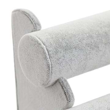 Wudygirl Triple Bracelet Holder Velvet Jewelry Display Stand Watch Bangle Bar Necklace Storage Organizer Gray (Ice Velvet 3 Tier)