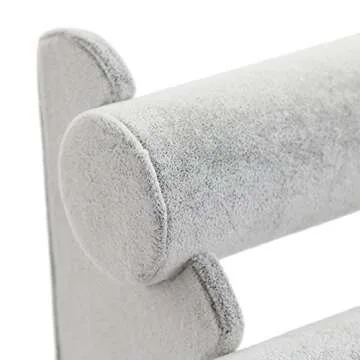 Wudygirl Triple Bracelet Holder Velvet Jewelry Display Stand Watch Bangle Bar Necklace Storage Organizer Gray (Ice Velvet 3 Tier)