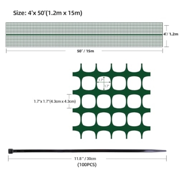 Durable Ohuhu Garden Fence: 4x50 FT Safety Netting Solution