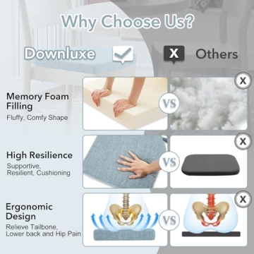 Downluxe Chair Cushions for Dining Chairs - Comfortable & Stylish