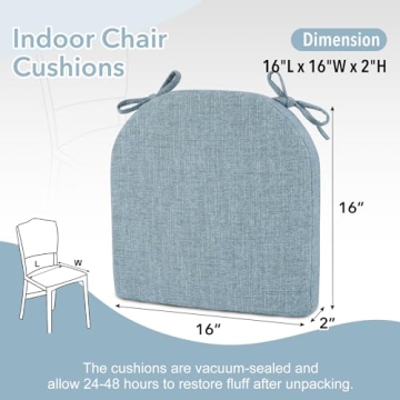 Downluxe Chair Cushions for Dining Chairs - Comfortable & Stylish