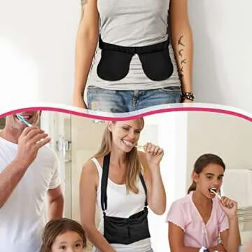 Tondiamo Mastectomy Drain Holder with 2 Shower Bag Adjustable Mastectomy Drain Pouch Waist Belt Breast Drainage Carrier for Mastectomy Breast Reduction Augmentation Recovery Support(Black)