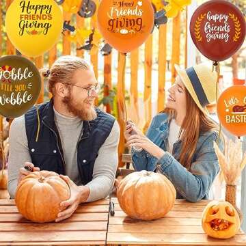 48 PCS Friendsgiving Balloons,Friendsgiving Party Decorations Balloons for Fall Theme Wedding Bridal Baby Shower Boys Girls Birthday Thanksging Day Party Decoration