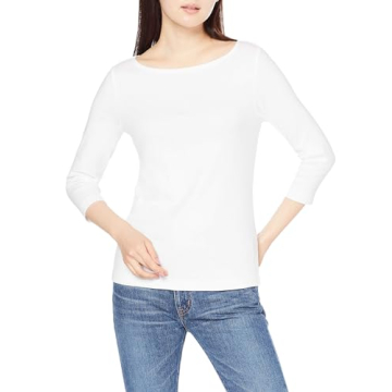 Amazon Essentials Women's Slim-Fit 3/4 Sleeve Boat Neck T-Shirt for All-Day Comfort
