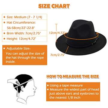 Lisianthus Women Fedora Hat with Belt Buckle in Black