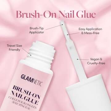 Glamnetic Press On Nails - Fan Faves Press On Gift Set | Two Top-Selling Nails in Cherry Glaze & MaDamn, Brush-On Nail Glue and Travel Pouch Included | Compact, Perfect for Holiday Gifting