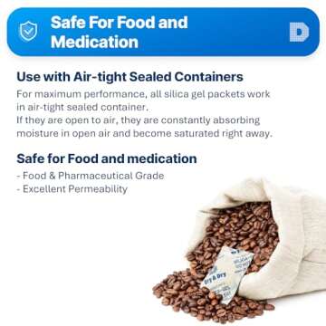 Dry & Dry 20 Gram [5 Packs] Orange Indicating(Orange to Dark Green) Mixed Silica Gel Packets - Food Safe Rechargeable Silica Packets Desiccants Silica Gel Packs Silica Gel Packets