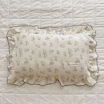 BuLuTu Soft Muslin Toddler Pillowcase for Kids
