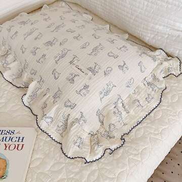BuLuTu Soft Muslin Toddler Pillowcase for Kids