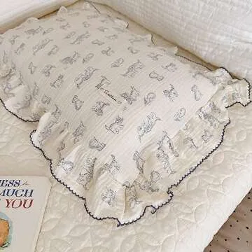 BuLuTu Soft Muslin Toddler Pillowcase for Kids