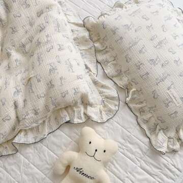 BuLuTu Soft Muslin Toddler Pillowcase for Kids