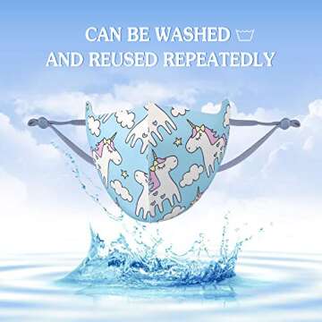 Kids Cloth Face Covering,Washable, Reusable, Multipack,Dust & UV Sun-Protection for Festivals and Outdoors