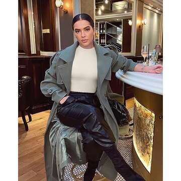 OQQ Women's 2 Piece Long Sleeve Shirt Crew Neck Stretch Fitted Underscrubs Layer, Black,beige, Medium