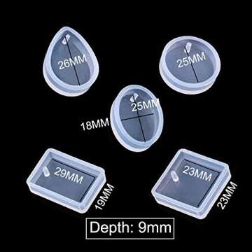 20pcs Jewelry Casting Molds, TuNan Silicone Pendant Resin Molds with Hanging Hole, Jewelry Making DI...