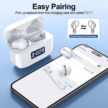 HIYDOO Wireless Earbuds with Charging Case and 48Hrs Playtime