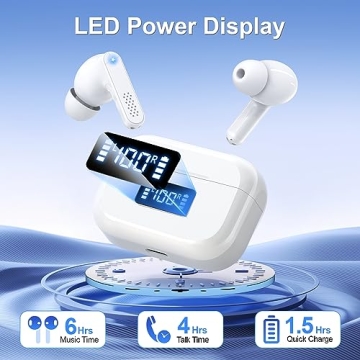 HIYDOO Wireless Earbuds with Charging Case and 48Hrs Playtime