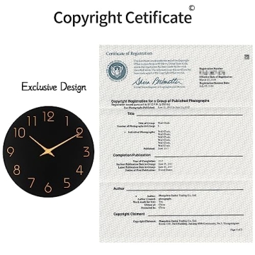 Stylish Silent Wall Clock with Rose Gold Numbers - Mosewa