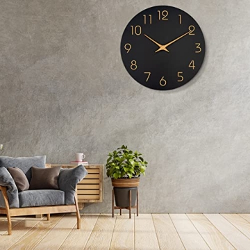 Stylish Silent Wall Clock with Rose Gold Numbers - Mosewa