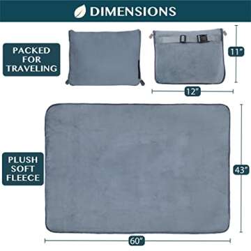 PAVILIA Travel Blanket 2-in-1 Pillow for Easy Travel Comfort