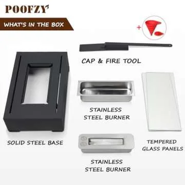 Poofzy Tabletop Fire Pit, Table Top Firepit Outdoor, Indoor Fire Pit Tabletop, Mini Fire Pit for Home Patio Decor