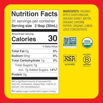 Bragg Organic Apple Cider Vinegar Honey Cayenne - Wellness Blend