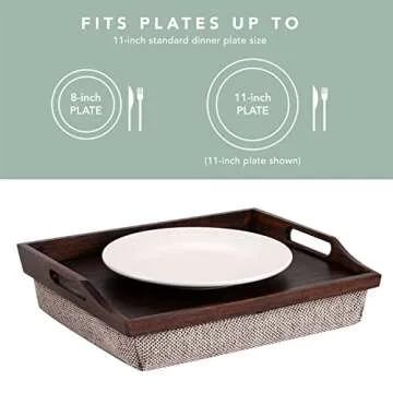 ROSSIE Bamboo Bed Tray with Detachable Cushion for Comfort