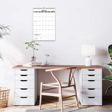 MONYES Wall Calendar 2025-2026 Large, 17" x 12" Academic Calendar, Monthly Calendar with Wire Bindin...
