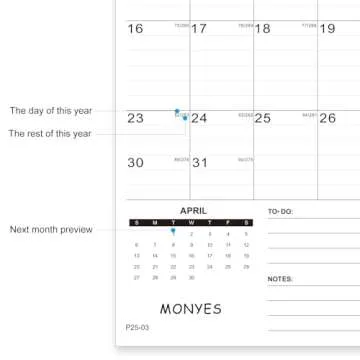 MONYES Wall Calendar 2025-2026 Large, 17" x 12" Academic Calendar, Monthly Calendar with Wire Binding & Hanging Hook, Large Wall Calendar