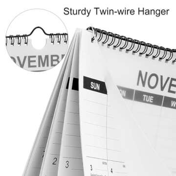MONYES Wall Calendar 2025-2026 Large, 17" x 12" Academic Calendar, Monthly Calendar with Wire Binding & Hanging Hook, Large Wall Calendar