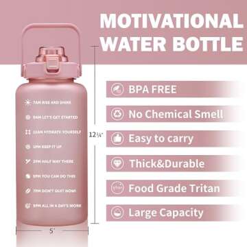 ST-YIBEN 100oz Large Motivational Water Bottle with Time Marker,Leakproof & BPA Free 3 Liters Big Ga...