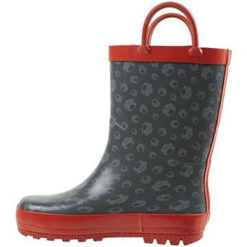 Super Mario Brothers Mario & Luigi Rain Boot for Kids, Nintendo, 100% Rubber, Waterproof, Grey Red, Big Kid Size 13/1
