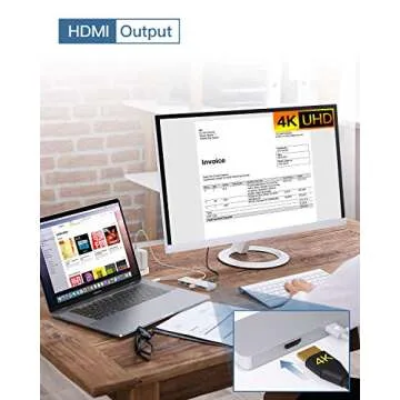 GIKERSY USB C Hub,7 in 1 Aluminum Type C Adapter with 87W PD Charging Port, 4K HDMI Output,1 USB 3.0/2 USB 2.0 Ports, MicroSD/SD Card Reader Compatible MacBook Pro 13" 15" 2015/2016/2017 More (Silver)