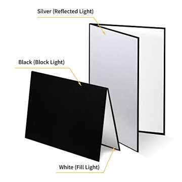 Meking 3 in 1 Photography Reflector Cardboard for Stunning Shots