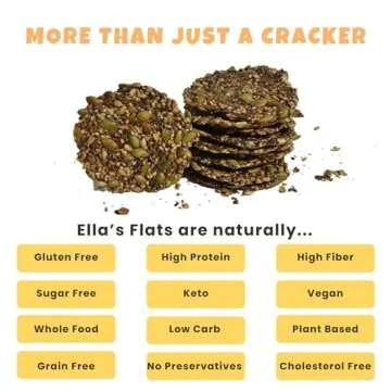 ELLA’S FLATS® Variety All Seed Savory Crisps – All Natural, Gluten Free, Good Source of Protein, High Fiber, Vegan and Keto Friendly (Variety 4 Pack)