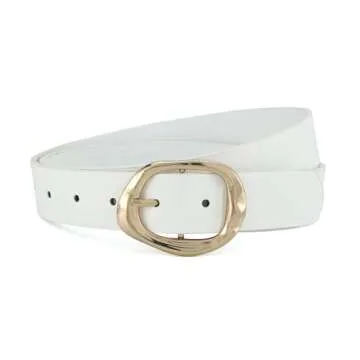 Stylish Earnda White Leather Belt for Women - Versatile Fashion