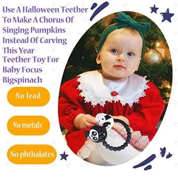 BIGSPINACH Halloween Baby Teether - Mummy & Grim Reaper Design for Teething Relief