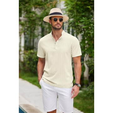 COOFANDY Men's Stylish Casual Summer Henley Tee