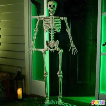 JOYIN 67 Inches Life Size Skeleton Full Body Realistic Human Bones with Posable Joints for Halloween Pose Skeleton Prop Decoration, Indoor and Outdoor Use