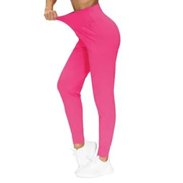 THE GYM PEOPLE Women's Joggers Pants Lightweight Athletic Leggings Tapered Lounge Pants for Workout, Yoga, Running (X-Large, Bright Pink)