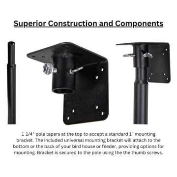 Heavy Duty Universal Mounting Pole Kit for Bird Feeders