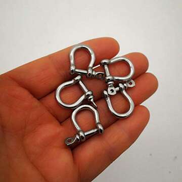 Durable Stainless Steel Bow Shackles for Paracord Jewelry and Marine Tackle