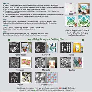 CrafTreat Reusable Clock Stencils for Painting on Wood, Canvas, Paper, Fabric, Floor, Wall and Tile ...