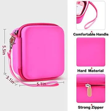 PAIYULE Case Compatible with ESOXOFFORE for Dylanto for PROGRACE for GKTZ Instant Print Camera for Kids Digital Video Cameras Storage Holder Bag for Girls Camera And Print Paper(Box Only)(Rose Red)