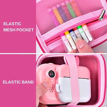 PAIYULE Case Compatible with ESOXOFFORE for Dylanto for PROGRACE for GKTZ Instant Print Camera for Kids Digital Video Cameras Storage Holder Bag for Girls Camera And Print Paper(Box Only)(Rose Red)