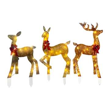 Lighted Christmas Deer Outdoor Yard Decorations, Christmas Reindeer Decorations with LED Lights, Art...