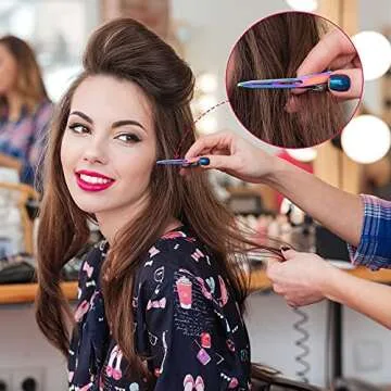 OIIKI 10 Pack 2.2 Inches Rainbow Alligator Hair Clips, Metal Duck Bill Hair Clips Pins without Teeth, Curl Clips Hair Barrettes Accessories for Hair Coloring, Hair Styling, Salon, Bows DIY